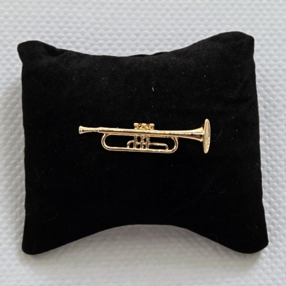 Gold Trumpet Brooch Pin Music Lover Accessory NWT 🎺 Jazz Musicians Band Jewelry
